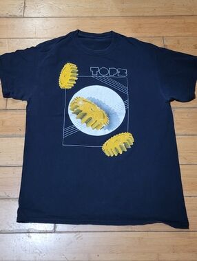 TOPS Large Graphic Band Tee Black Short Sleeve Men's M (no Tag)